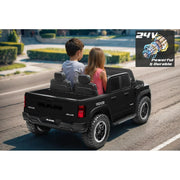 COCLUB Chevrolet Silverado 24V Powered Ride on Cars for Kids, Black