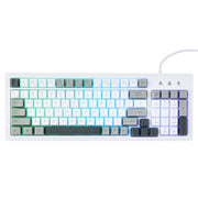 Onn Wired RGB Backlit Computer Keyboard, Membrane Design, Arctic White, 96 Keys, USB Connection