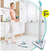 Intersell Ventures Zippi Sweeper Max Cordless Floor Sweeper, Lightweight, Triangular Design, Triple-Rotating Brush System, Removable Battery, Blue, ZIPSWMAX