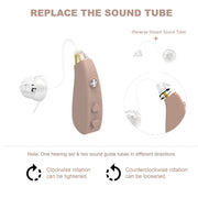 KIBVOE LK-202214 Personal Hearing Amplifier, Rechargeable Behind-The-Ear, Adjustable Volume, Noise Reduction, Beige