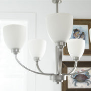 Quorum Reyes 5-Light Chandelier, Classic Nickel Finish, 26 in Width, 24.25 in Height, Transitional Style, 6060-5-64