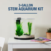 Tetra STEM 3 Gallon Half-Moon Aquarium Kit with LED Bubbling Air Stone, Whisper 4i Filter, Air Pump, Test Strips, Thermometer, STEM Activity Guide, AQ-78482