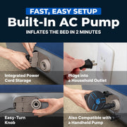 Bestway SleepSupport Twin Air Mattress 12 in, Built-in AC Pump, Durable PVC, Portable with Storage Bag