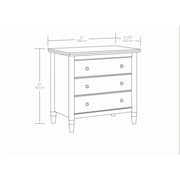 My Texas House 437237 Monroe 3 Drawer Nightstand w/USB, Raven Black Oak