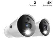 Night Owl CAM-2PK-DP8LSA Wired 4K Ultra HD Spotlight Surveillance Bullet Cameras, White (2-Pack)