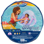 SwimWays Infant Baby Spring Float with Adjustable Sun Canopy, UPF 50+ Protection, Light Purple Mermaid, Medium, 6063764