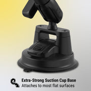 Scosche HDGrip XL Heavy Duty Phone Mount with 6.5-Inch Extended Arm, Strong Suction Cup, 360-Degree Rotation, Black, BMG1WD2HD-VA