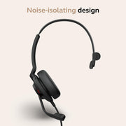 Jabra Evolve2 30 SE Wired Single-Ear Headphones, Noise Isolating, Microsoft Teams Certified, Red Mono, USB-C and USB-A, 23189-899-879-01