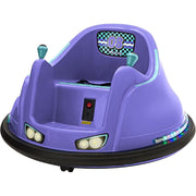 Flybar 6V Bumper Car Electric Ride On Toy for Toddlers Ages 1.5-4, Purple, LED Lights, Safety Belt, 360 Degree Spin, Supports Up to 66 lb, FB21500PA