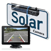 MHCABSR Solar-Powered Wireless Backup Camera Kit, 5-Inch 1080P Display, 5000mAh Battery, IP69K Waterproof, Universal Fit for Cars Trucks RVs Trailers