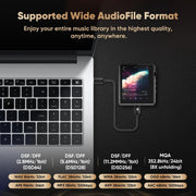 Hidizs AP80 Pro-X Digital Audio Player, Dual ESS9219C DAC Chips, DSD256 Native Decoding, MQA 8X, Bluetooth 4.2 with LDAC and aptX, 2.45in Samsung IPS Touchscreen, Black