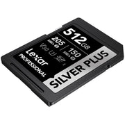 Lexar Professional Silver Plus UHS-I V30 SDXC Memory Card, 512GB, Silver, LSDSIPL512G-BNNNU