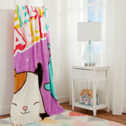 Squishmallows AB351J Kids Plush Blanket, Twin/Full Size 62x90 in, Multicolor Purple Featuring Cam Fifi Winston