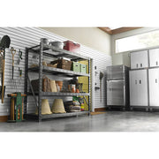 Gladiator GARS774XEG Heavy Duty Rack with Four 24 Inches Deep Shelves, Hammered Granite