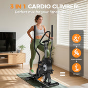 Upgo Pro Cardio Climber Stepping Elliptical Machine 3-in-1 Total Body Fitness Cross Trainer with 18 lb Flywheel 16 Magnetic Resistance Levels Hyper-Quiet Magnetic Drive TYDSJ01