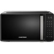 Chefman Countertop Microwave Oven, 0.7 Cu. Ft., 700 Watts, Black, 3 Presets, 10 Power Levels, RJ55-7-MX