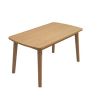 Susuzi 47in Solid Oak Dining Table, Mid-Century Modern Wood Kitchen Table, Natural Finish