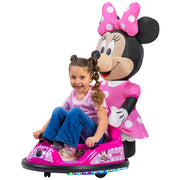 Flybar Minnie Mouse 6V ImaginAir Ride On Bumper Car with Inflatable Character, Dual Joystick Controls, LED Lights, Pink