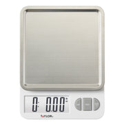 Taylor Precision Products 11lb Digital Kitchen Scale with Removable Stainless Steel Tray, White, 5273821