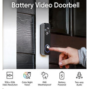 Wyze Battery Video Doorbell With 1536x1536 HD Wireless/Wired Security Camera Color Night Vision And Two-Way Audio