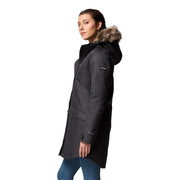 Columbia Suttle Mountain Long Insulated Jacket for Women, Water-Repellent, Hooded with Sherpa-Lined Storm Hood and Removable Faux-Fur Trim, Black, XL, 179975
