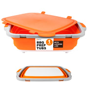 Drip-EZ Barbecue Prep Tub with Cutting Board - XL - Orange