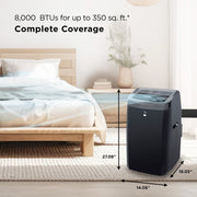 TCL 10,000 BTU Smart Portable Air Conditioner with Fan and Dehumidifier, Black, 450 Sq Ft, W10P95-B5