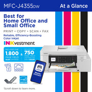 Brother INKvestment 4355 Wireless Color Inkjet All-in-One Printer, 1.8