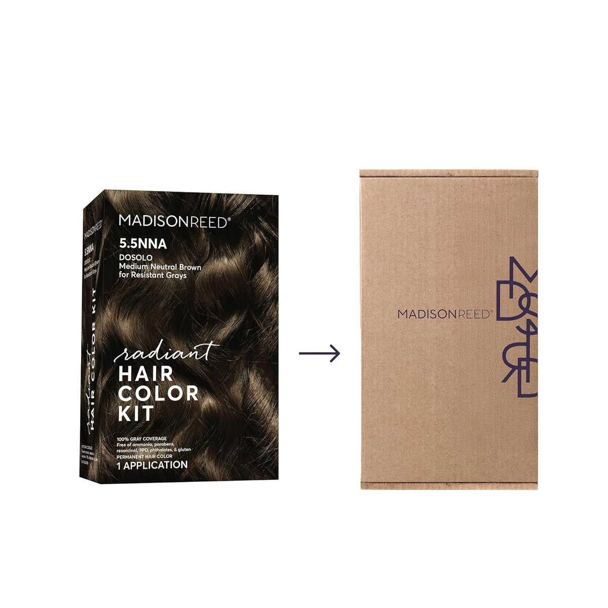 Madison Reed Radiant Permanent Hair Color Kit Modena 5.5NNN True Mediu ...
