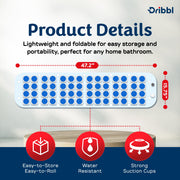 Dribbl Electric Bubble Massage Bathtub Mat, Non-Slip Waterproof Spa Mat with Built-In Heater, Motorized Air Pump, Remote Control, 6-Speed Adjustable Massage, Aqua