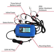 Schumacher SC1645 Ship 'N Shore Onboard Marine Sequential Battery Charger - 3 Bank, Blue