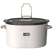 Thyme & Table 6QT Programmable Slow Cooker, 8-in-1 Multifunction, Non-Stick Ceramic Pot, Tempered Glass Lid, Sand White, Dusty Moss