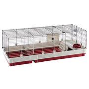 Ferplast 57072470 Krolik XL Rabbit Cage 140 (Includes Wire Hutch), Burgundy & Cream
