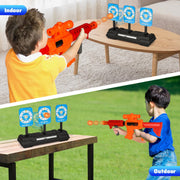 Huge Wave 801-1 Digital Shooting Targets Set with Foam Dart Blaster, Electronic Scoring, Auto Reset 3 Targets, Orange, Outdoor and Indoor Toy for Kids 5-12