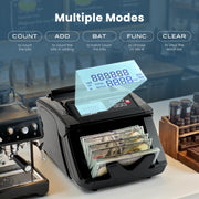 Naipo Money Counter Machine, Automatic Bill Counter with Advanced UV MG IR Dimensional Counterfeit Detection, 1000 Bills Per Minute, Black, NX-421