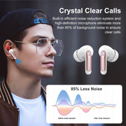 WeurGhy Wireless Earbuds, Bluetooth 5.3, Noise Cancelling, Hi-Fi Stereo Sound, IPX7 Waterproof, 56H Playtime, Pink, X12 Pro