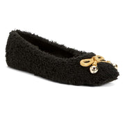 Katy Perry The Evie Women's Ballet Flat, Square Toe, Slip-On, Flexible Sole, Black/Gold, 7.5, 7093794