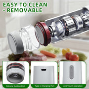 PKALQ HYD01 Food Saver Vacuum Sealer Machine, Cordless Compact Design, One-Touch Operation, White