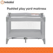 Babideal Portable Baby Play Yard with Breathable Mesh Sides and Padded Mat, Foldable, Arctic Grey, PY470RTG