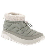 Columbia Snowtrot Shorty Women's Winter Boots, 200g Insulation with Omni-Heat, Omni-Shield Water Resistant, Sherpa Fleece Collar, Grey Green Dark Stone, Size 10, 2075121