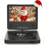 PJGCWB Portable DVD Player, 7.5-Inch Swivel LCD Screen, Rechargeable Battery, Supports CD/DVD/USB/SD, Black, PD-702