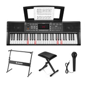 Donner DEK-300 61-Key LED Electronic Keyboard Piano with Interactive Light-Up Keys, 500 Timbres, 300 Rhythms, Teaching Mode, USB-MIDI Connectivity, Stand & Adjustable Bench
