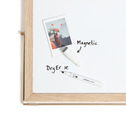 U Brands Magnetic Desktop Dry Erase Easel Whiteboard, 12 x 12 in, Wood Style Frame, Gold-Finished Stand, Marker Included, 6843WPDQ08