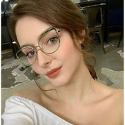 Retro Cat Eye Anti-blue Light Glasses Women Men Computer Optical Glasses High Metal Frame Glasses Plain Glasses