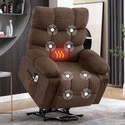 JONPONY Power Lift Recliner Chair Recliners for Elderly with Heat and Massage Recliner, Medium Size-Brown