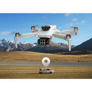 Wefone L106 Foldable Drone with 4K UHD Camera, GPS Positioning, Built-In LED Screen, Brushless Motor, Lightweight Under 249g, 2 Batteries, Gray