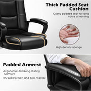 Vitesse Big and Tall Home Office Chair, Heavy-Duty 400 lb Support, Ergonomic High Back with Lumbar Cushion, Black - Easy Move