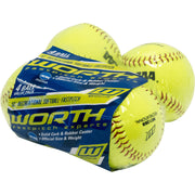 Worth WCS12S 12-Inch Official Softball League Stamped White Softballs in a Bag (Pack of 4)