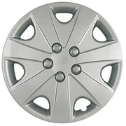 Coast To Coast Set of 4 Silver 15 Inch 7-Spoke Replacement Hubcaps with Metal Clip Retention System for 2003-2004 Honda Accord