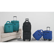 TIAWOLT 16-Inch Underseat Luggage, Softside, Lightweight, Wheeled, Padded Laptop Compartment, Black, DIMENSION